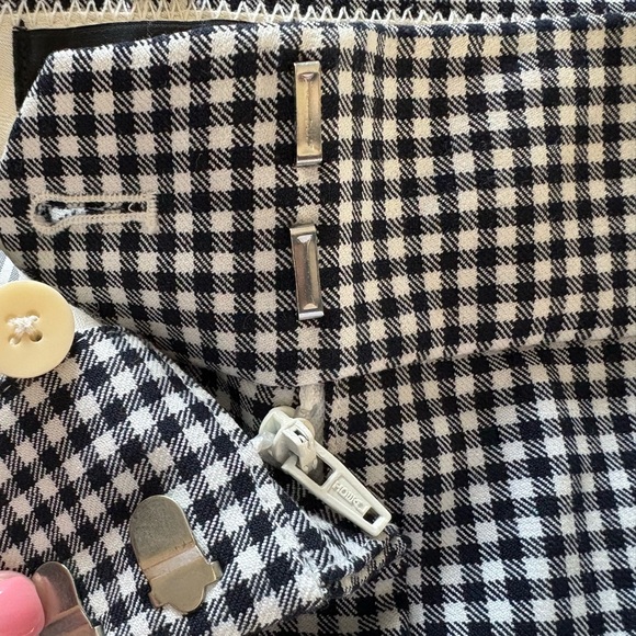 JCREW Black and White Gingham Cameron Pant, Size 0 - Picture 4 of 8
